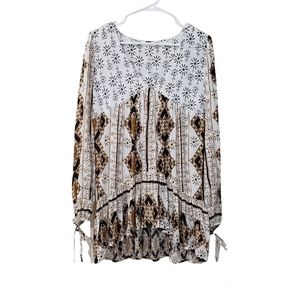 Free People Ivory Down By The Bay Boho Tunic Size XS